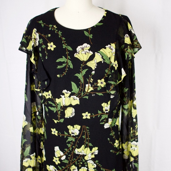 Who What Wear | Floral Ruffle Midi Dress | A88 - Picture 4 of 6